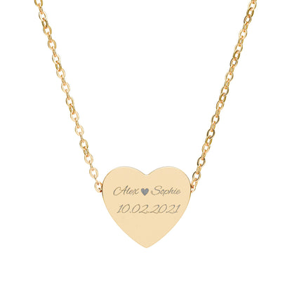 Engravable Heart Necklace — Personalized Sterling & Rose Gold Heart Pendant