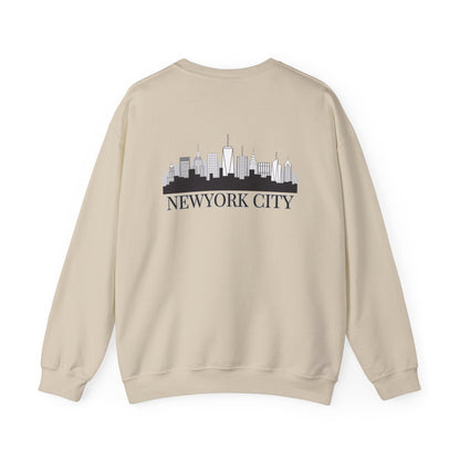 New York City Skyline Crewneck Sweatshirt — Statue of Liberty Chest Graphic
