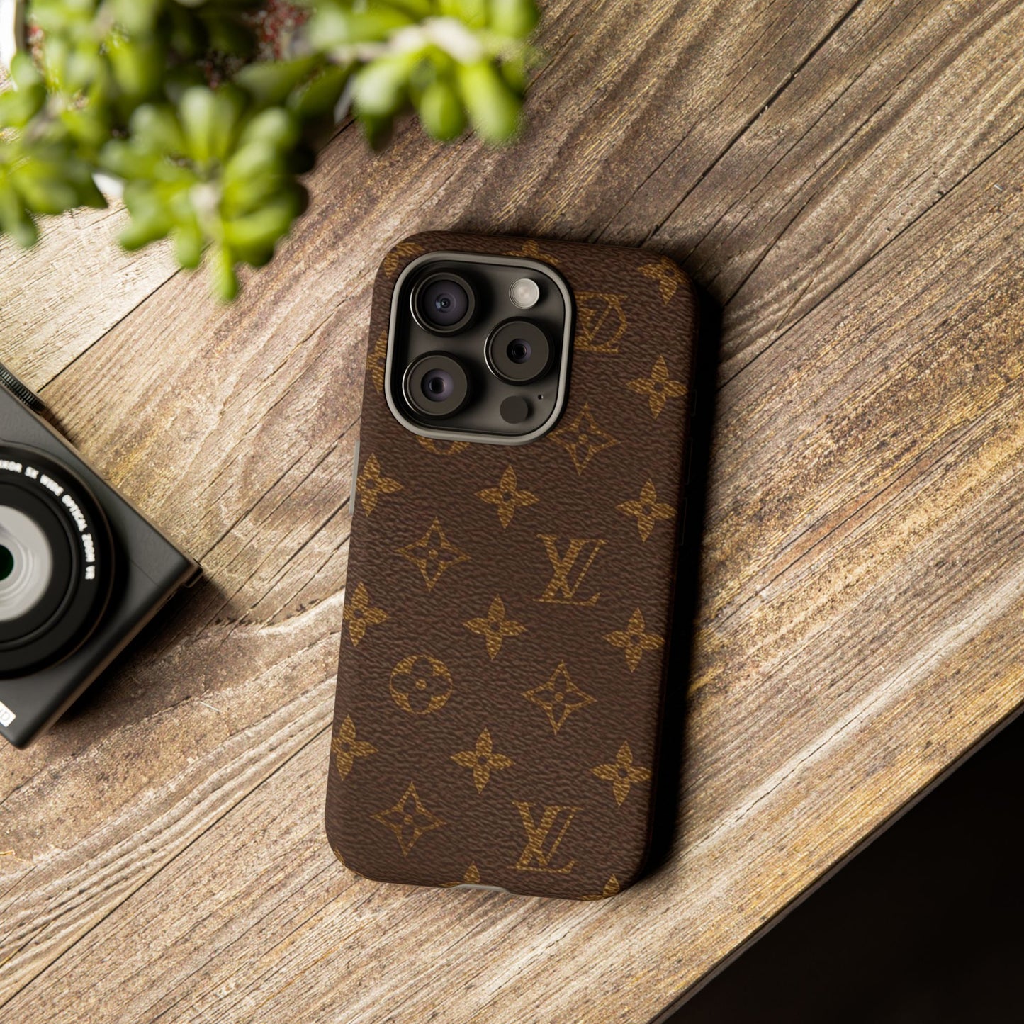 LV Designer Phone Case - Luxury Monogram Pattern