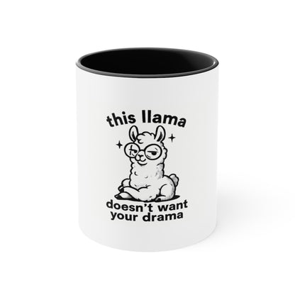 Llama Drama Funny Accent Mug - 11 oz