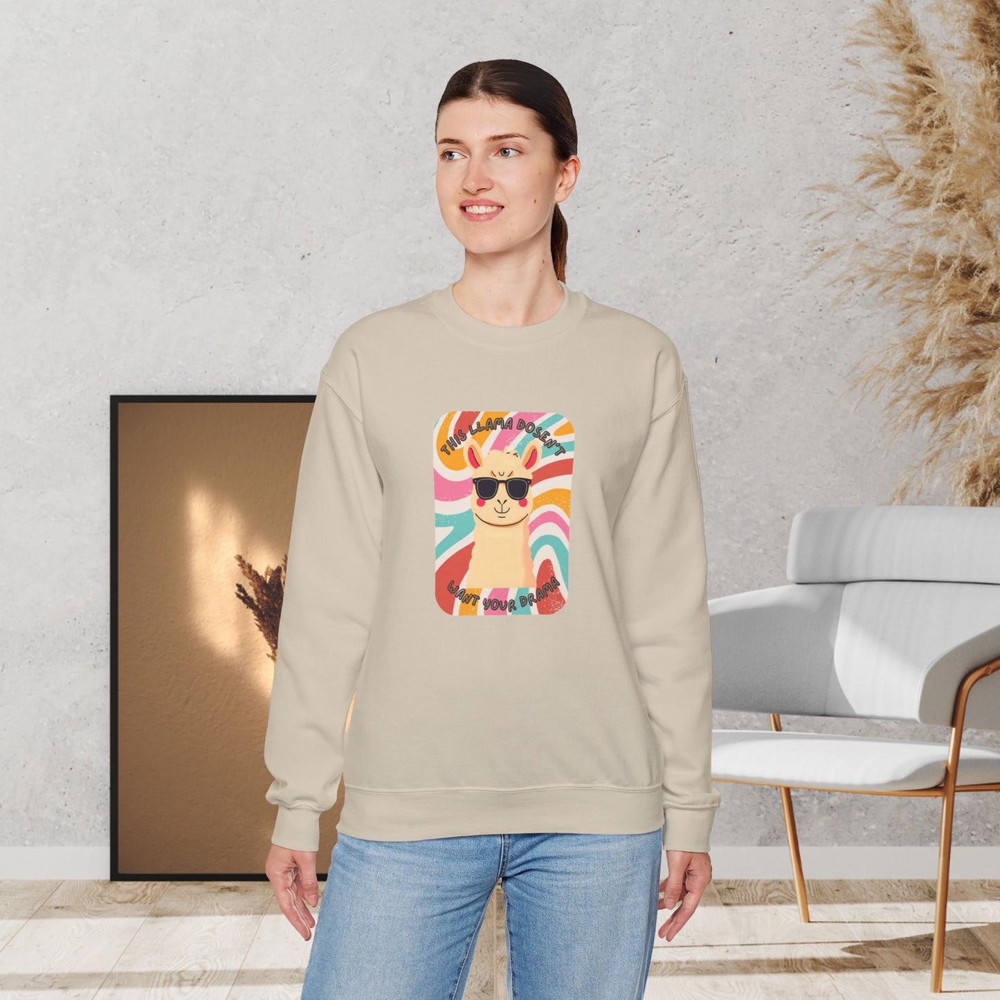 Fun Llama Unisex Graphic Crewneck Sweatshirt