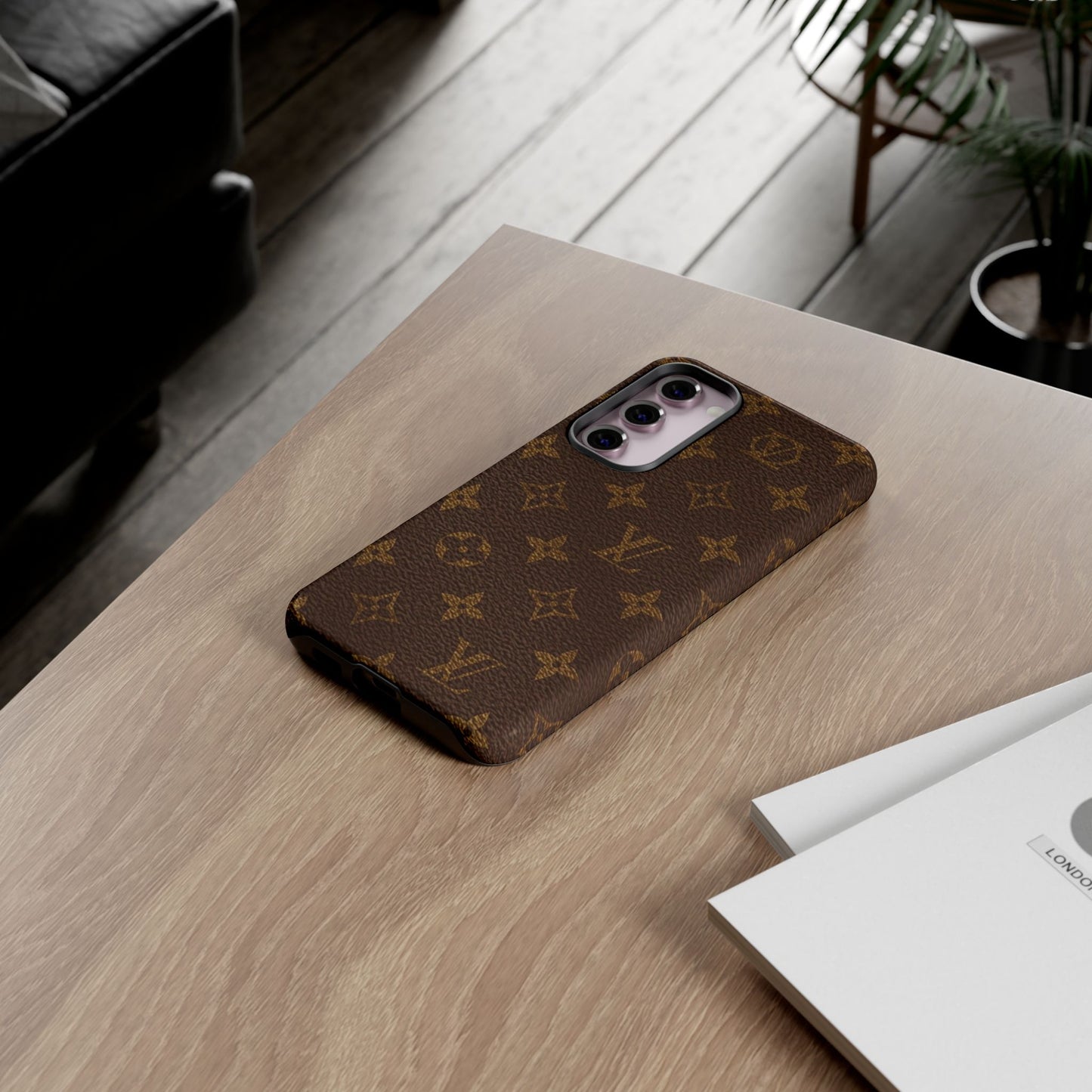 LV Designer Phone Case - Luxury Monogram Pattern