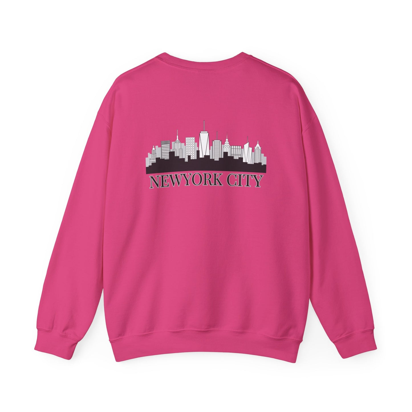 New York City Skyline Crewneck Sweatshirt — Statue of Liberty Chest Graphic