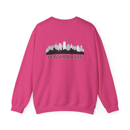 New York City Skyline Crewneck Sweatshirt — Statue of Liberty Chest Graphic