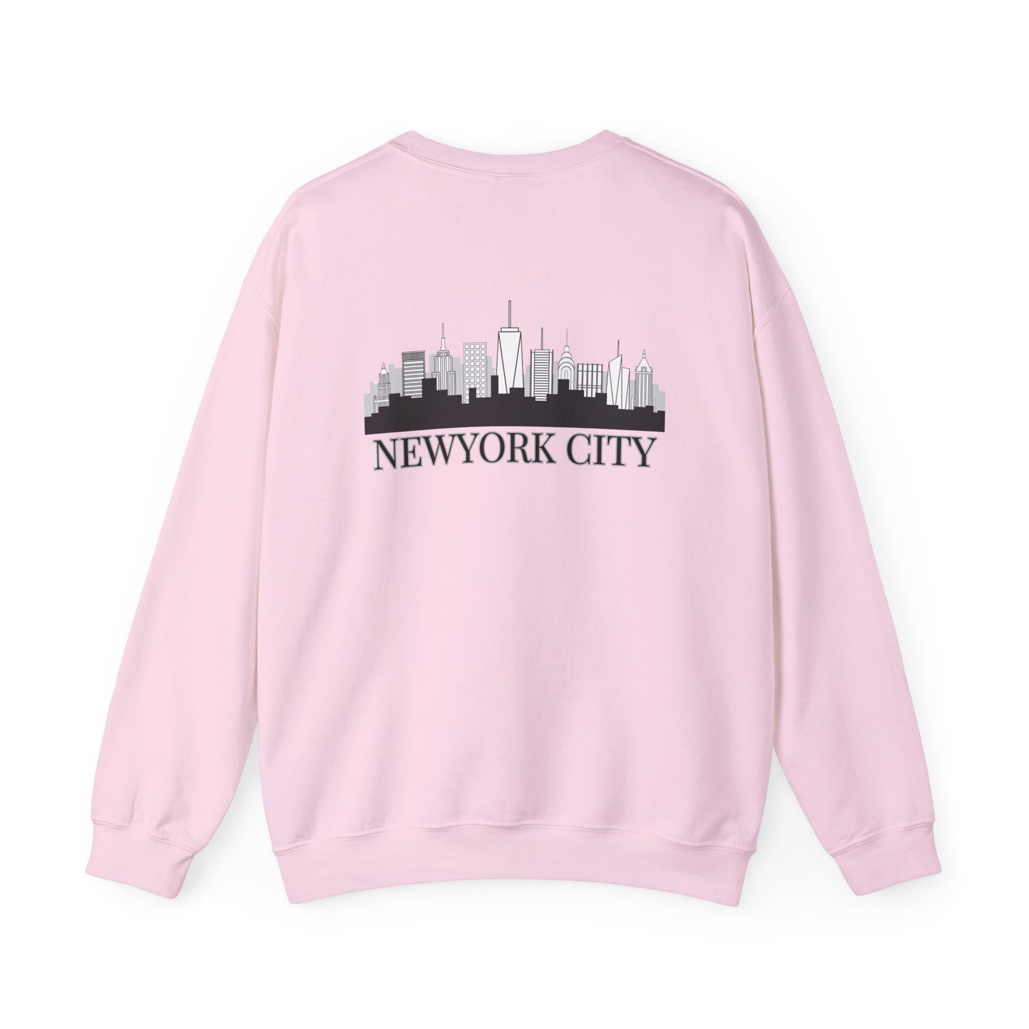 New York City Skyline Crewneck Sweatshirt — Statue of Liberty Chest Graphic