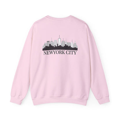 New York City Skyline Crewneck Sweatshirt — Statue of Liberty Chest Graphic