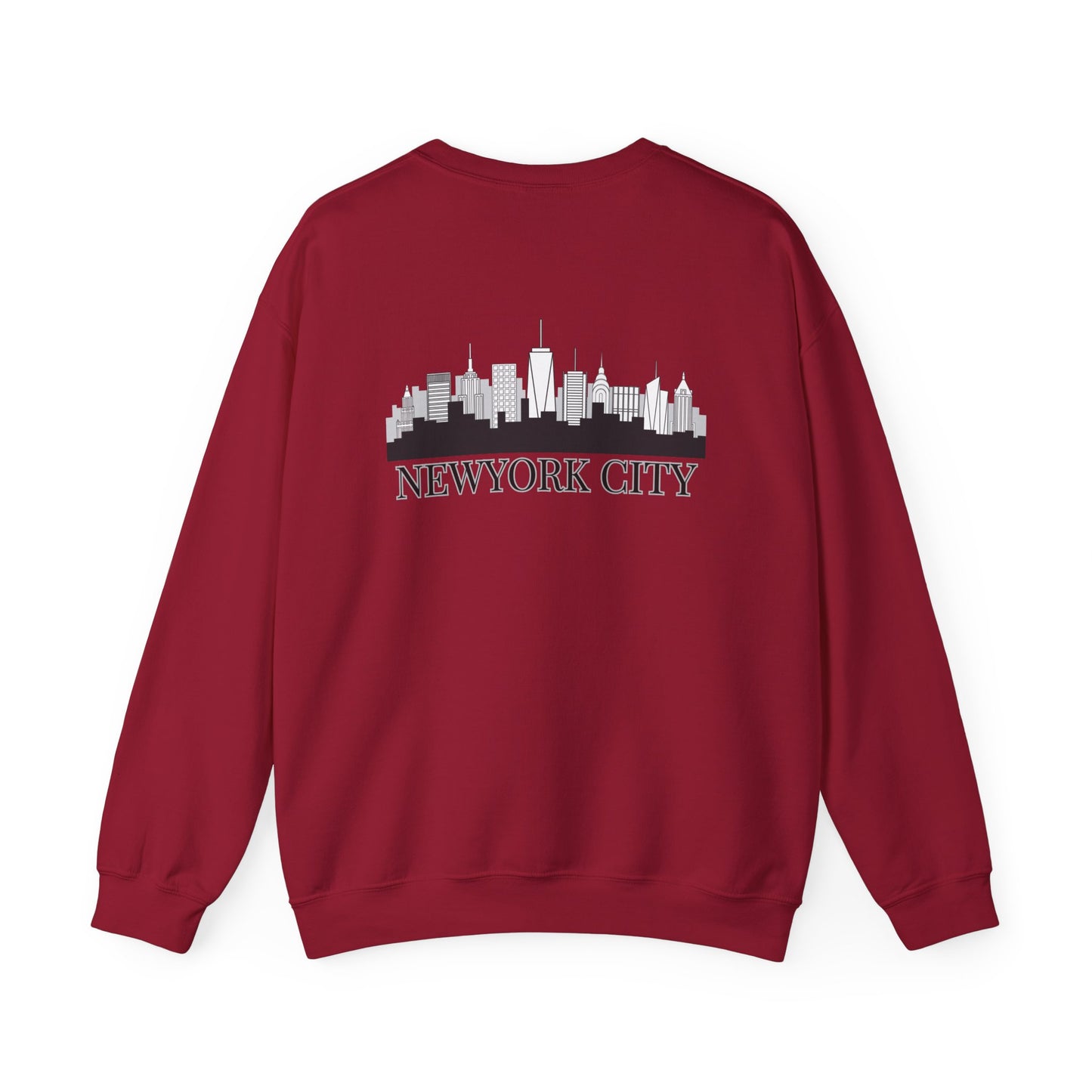 New York City Skyline Crewneck Sweatshirt — Statue of Liberty Chest Graphic