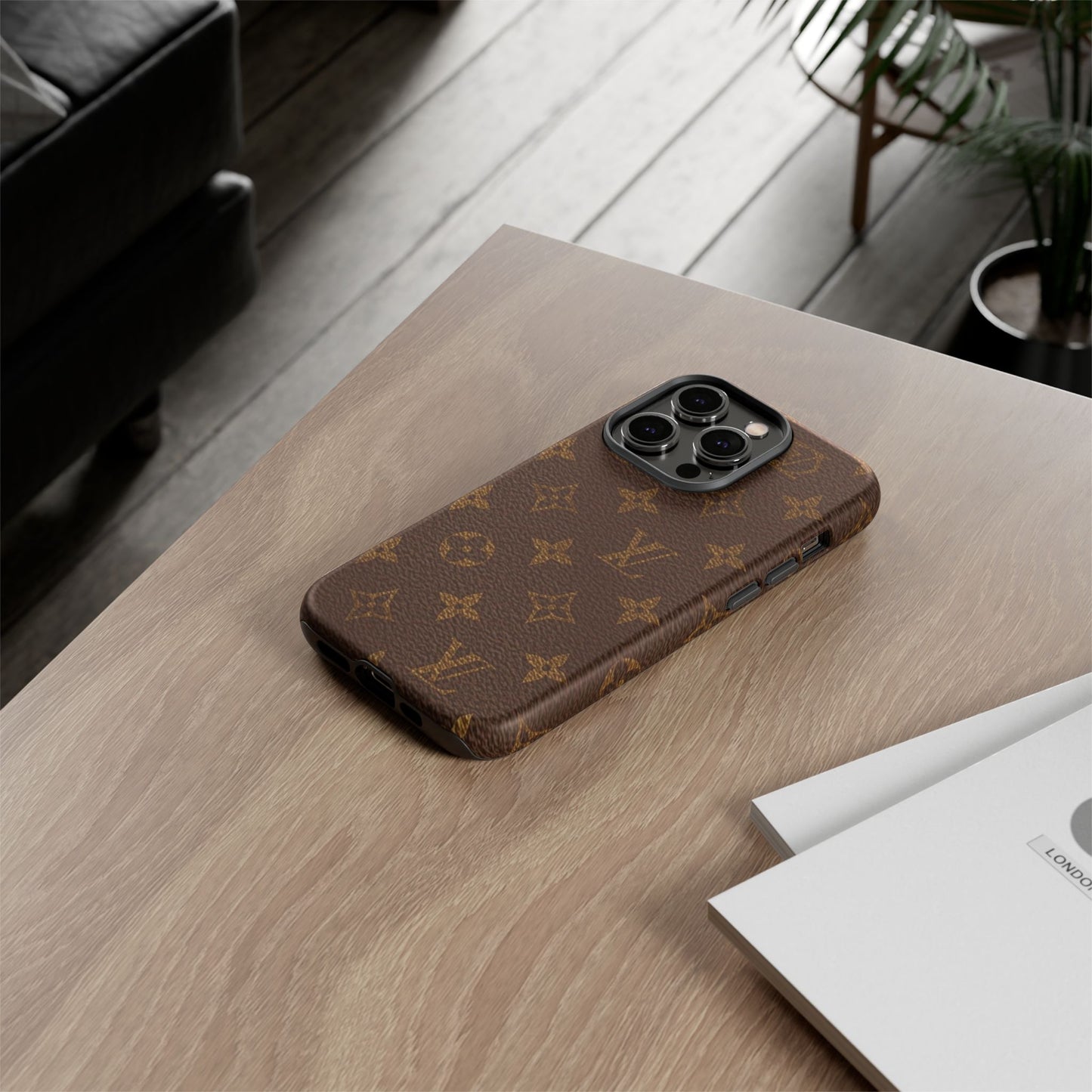 LV Designer Phone Case - Luxury Monogram Pattern