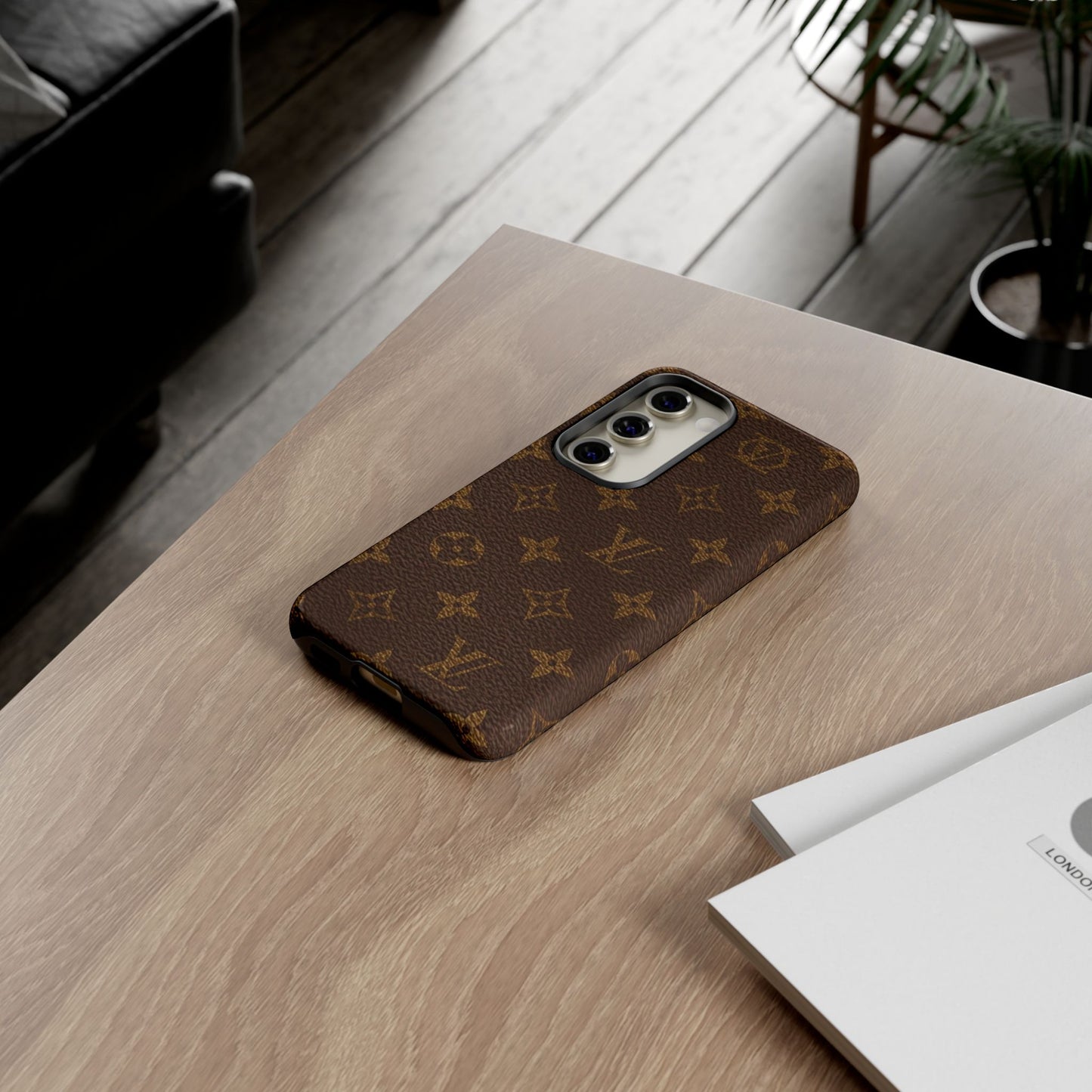 LV Designer Phone Case - Luxury Monogram Pattern