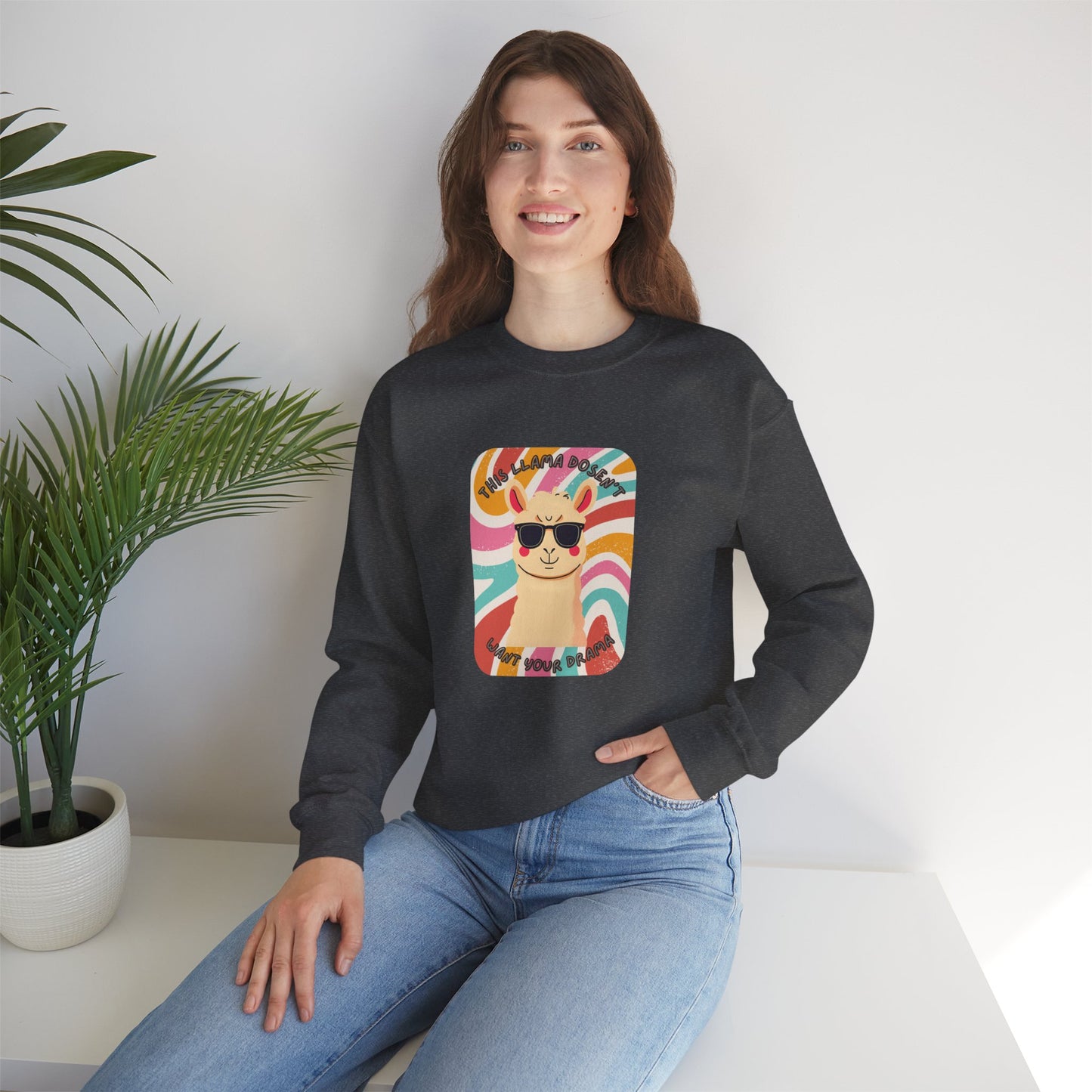 Fun Llama Unisex Graphic Crewneck Sweatshirt