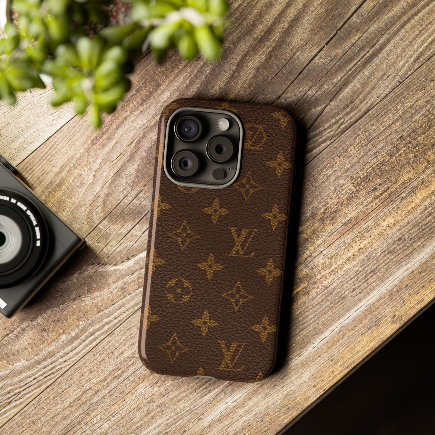 LV Designer Phone Case - Luxury Monogram Pattern