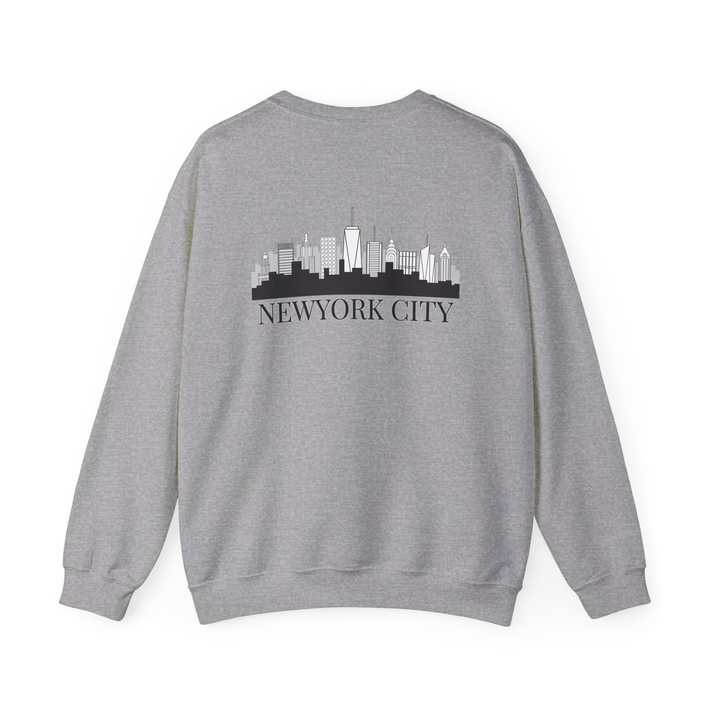 New York City Skyline Crewneck Sweatshirt — Statue of Liberty Chest Graphic