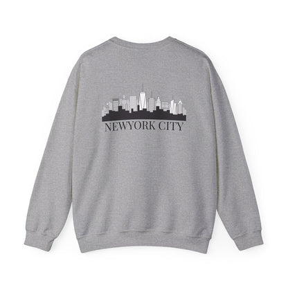 New York City Skyline Crewneck Sweatshirt — Statue of Liberty Chest Graphic