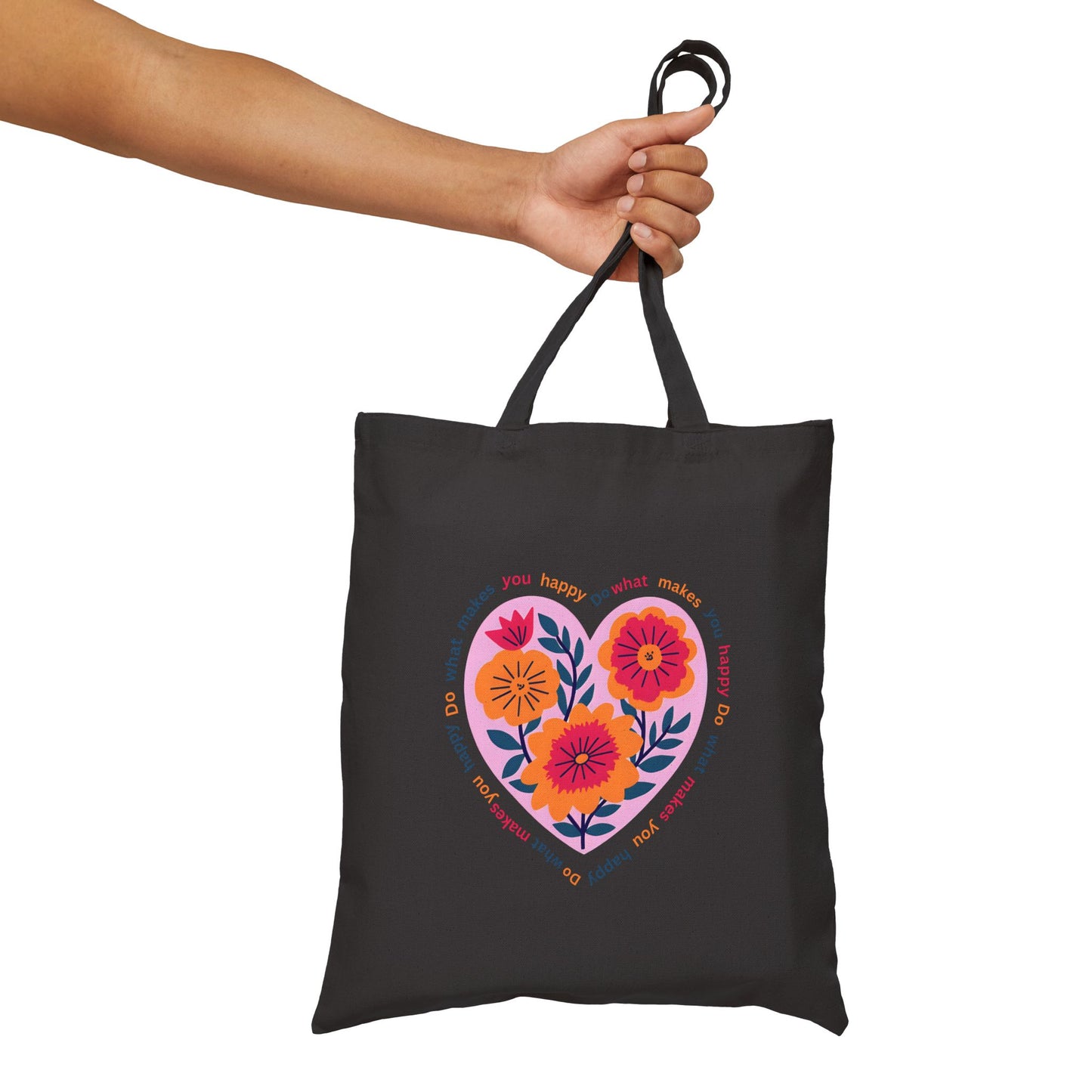Travel Is My Therapy Canvas Tote — Eco Travel Bag with Beautiful Flowers