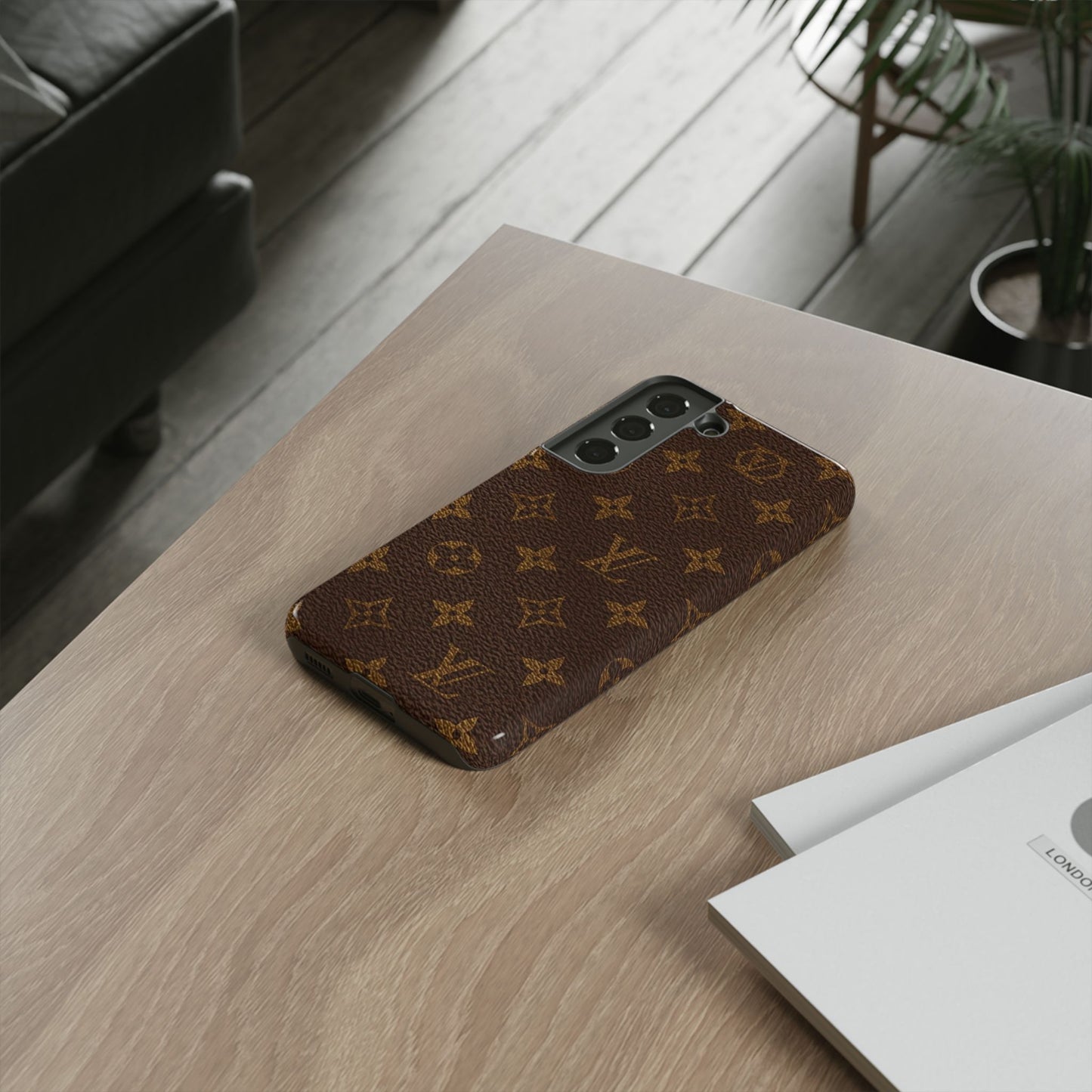 LV Designer Phone Case - Luxury Monogram Pattern