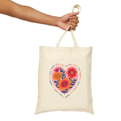 Travel Is My Therapy Canvas Tote — Eco Travel Bag with Beautiful Flowers