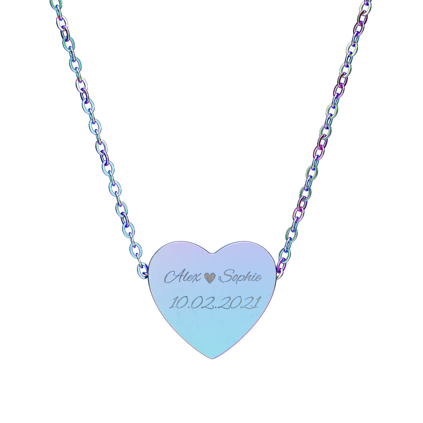 Engravable Heart Necklace — Personalized Sterling & Rose Gold Heart Pendant