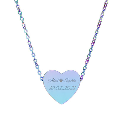 Engravable Heart Necklace — Personalized Sterling & Rose Gold Heart Pendant