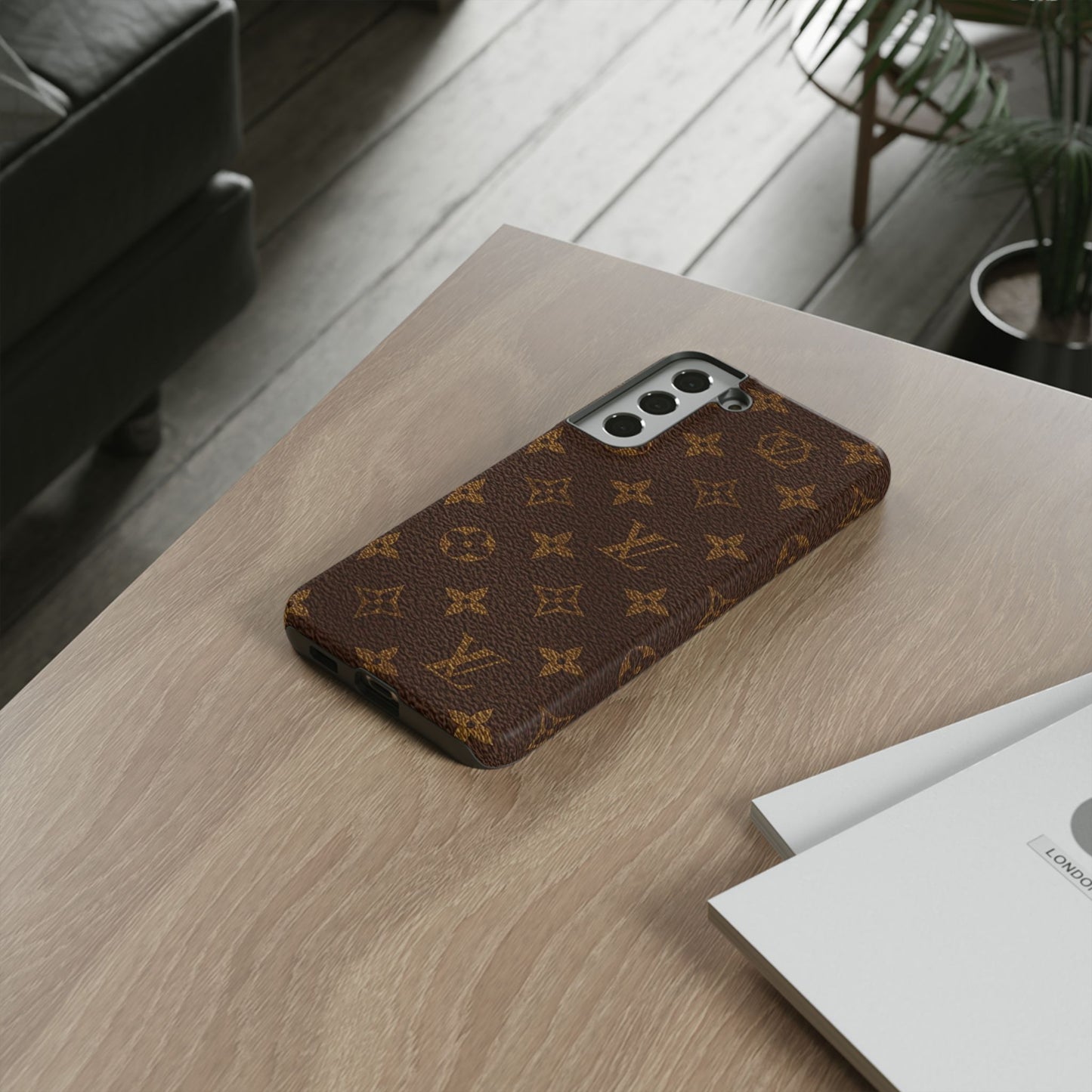 LV Designer Phone Case - Luxury Monogram Pattern