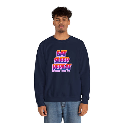 Eat Sleep Repeat Crewneck Sweatshirt — Retro Gradient Graphic Sweatshirt