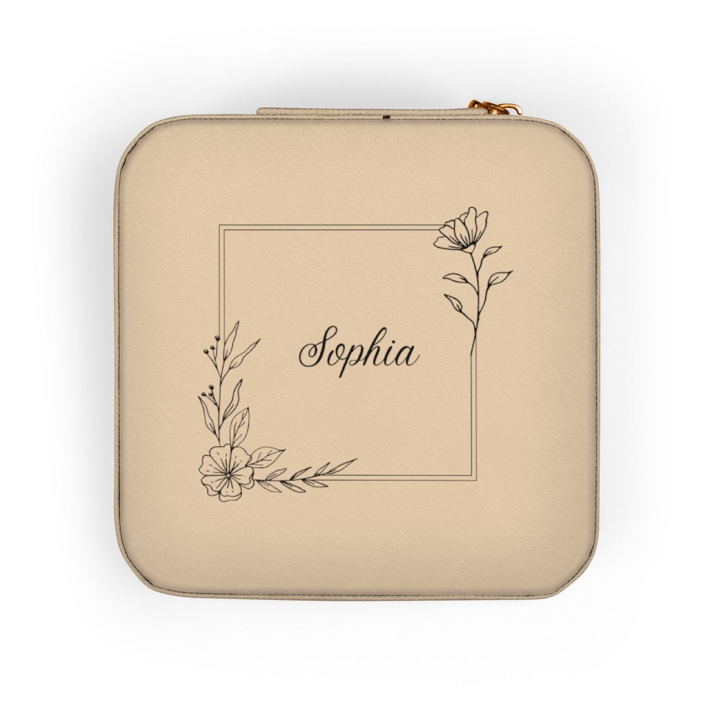 Personalized Name Jewelry Travel Case — Compact Portable Ring & Earring Organizer