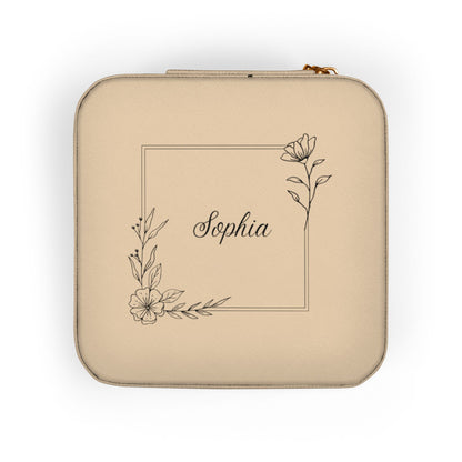 Personalized Name Jewelry Travel Case — Compact Portable Ring & Earring Organizer