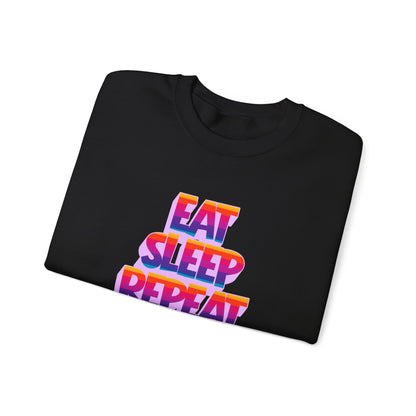 Eat Sleep Repeat Crewneck Sweatshirt — Retro Gradient Graphic Sweatshirt