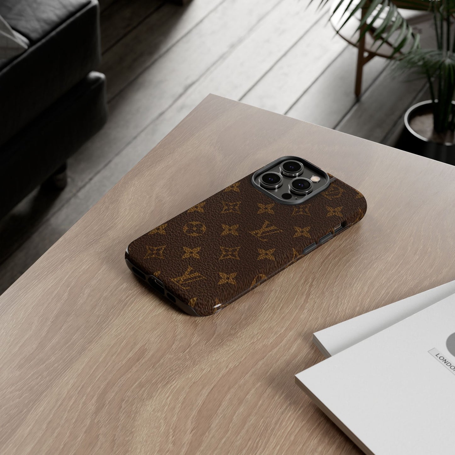 LV Designer Phone Case - Luxury Monogram Pattern
