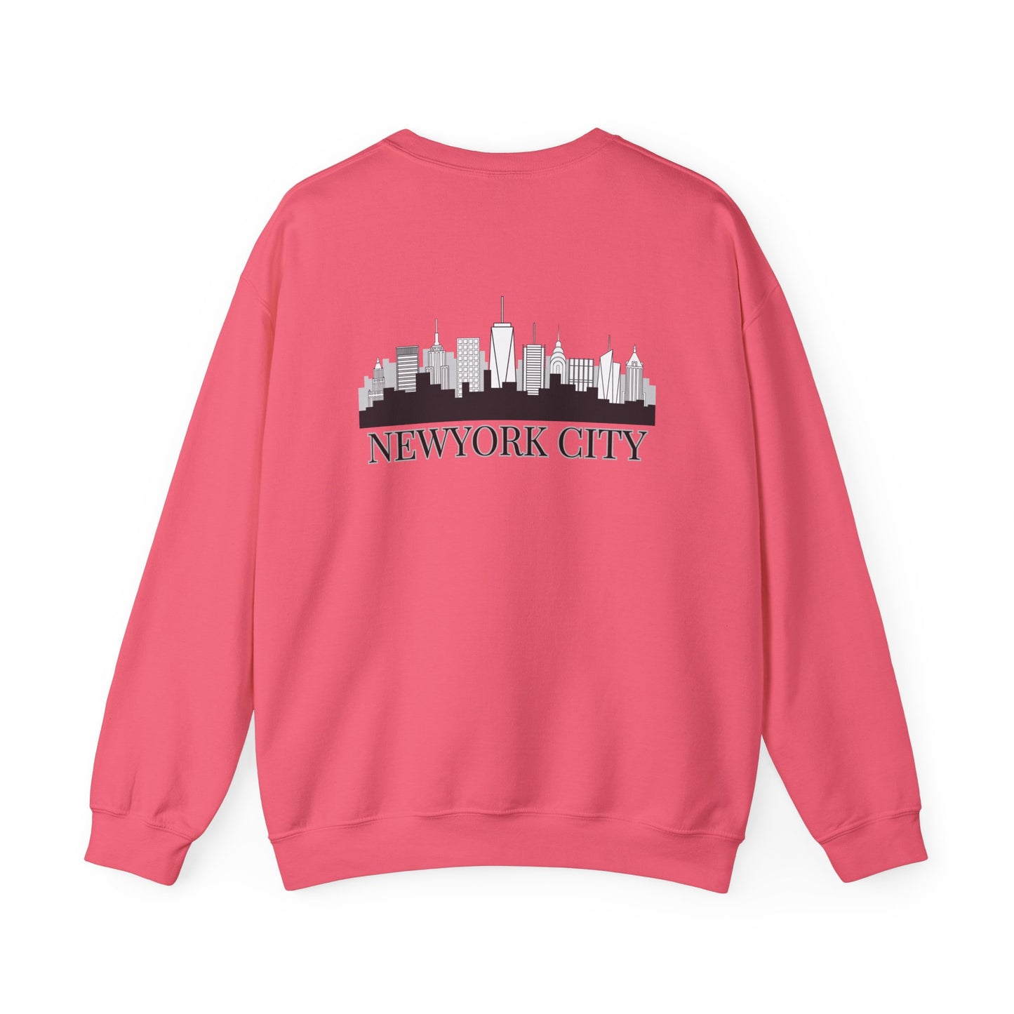 New York City Skyline Crewneck Sweatshirt — Statue of Liberty Chest Graphic