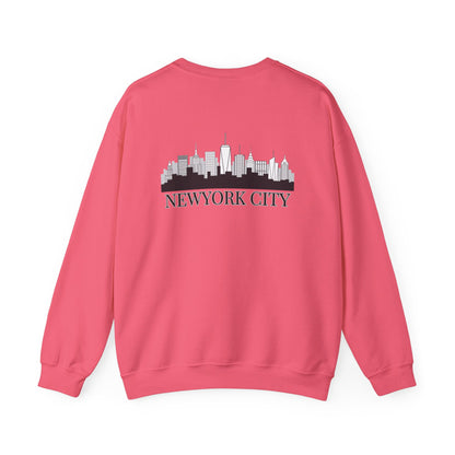 New York City Skyline Crewneck Sweatshirt — Statue of Liberty Chest Graphic