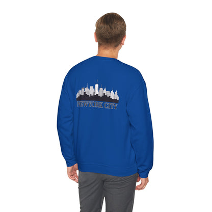 New York City Skyline Crewneck Sweatshirt — Statue of Liberty Chest Graphic