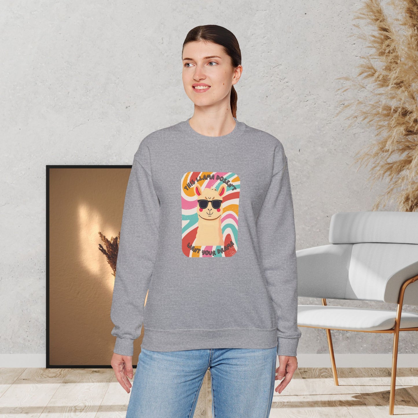 Fun Llama Unisex Graphic Crewneck Sweatshirt