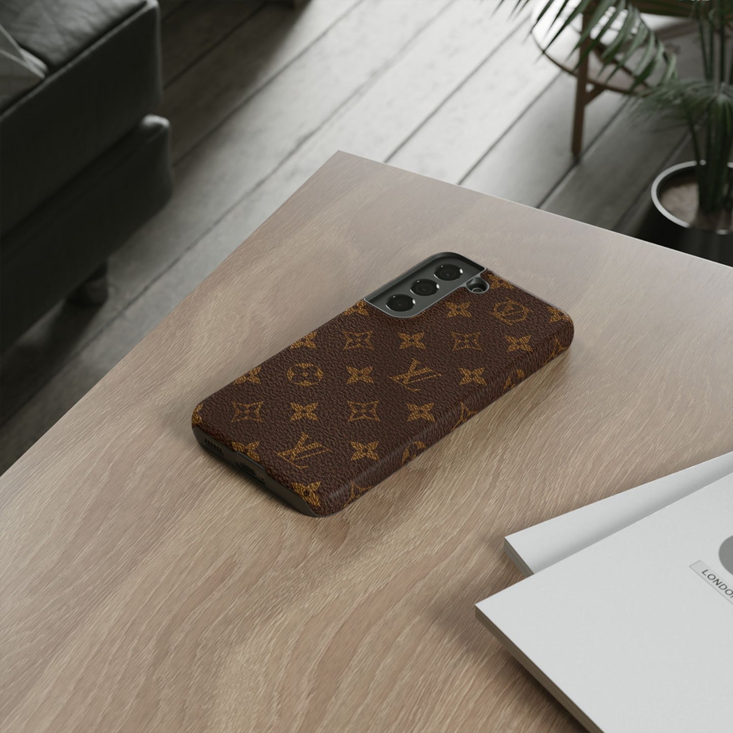 LV Designer Phone Case - Luxury Monogram Pattern