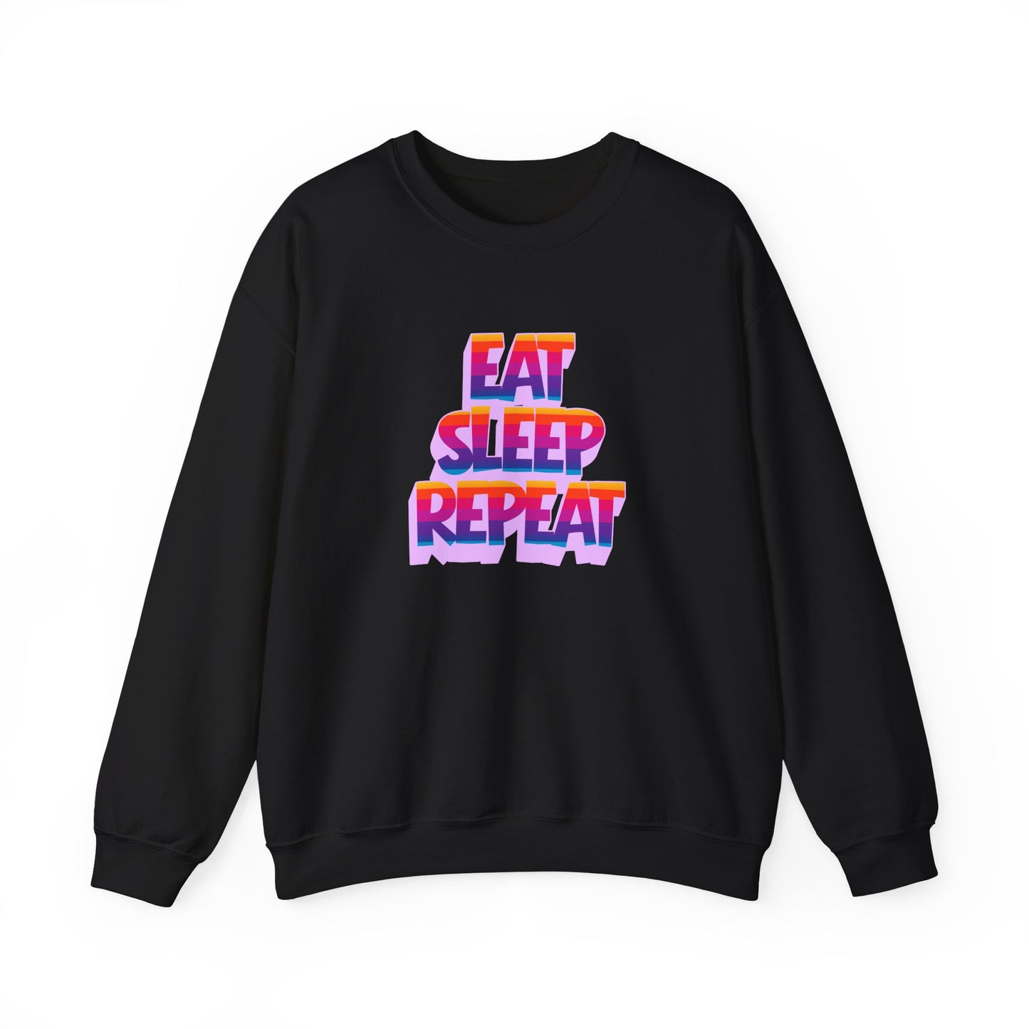 Eat Sleep Repeat Crewneck Sweatshirt — Retro Gradient Graphic Sweatshirt