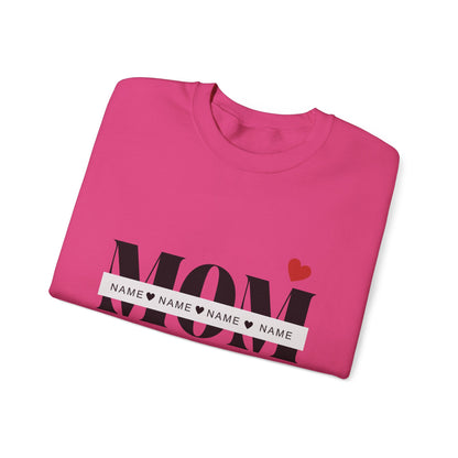 Personalized Mom with Kids Names  Crewneck Sweatshirt — Custom Names with Heart