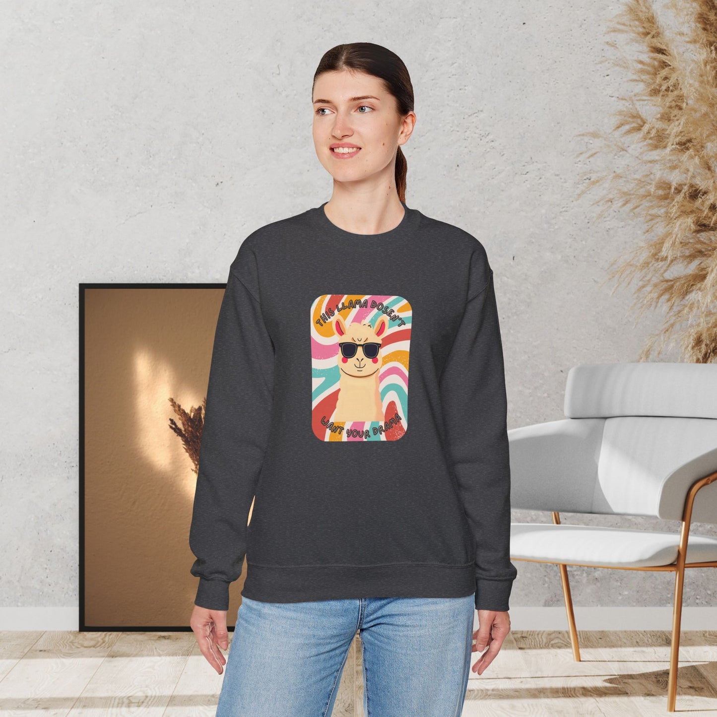 Fun Llama Unisex Graphic Crewneck Sweatshirt