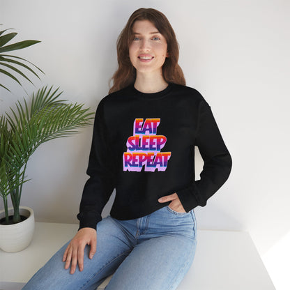 Eat Sleep Repeat Crewneck Sweatshirt — Retro Gradient Graphic Sweatshirt