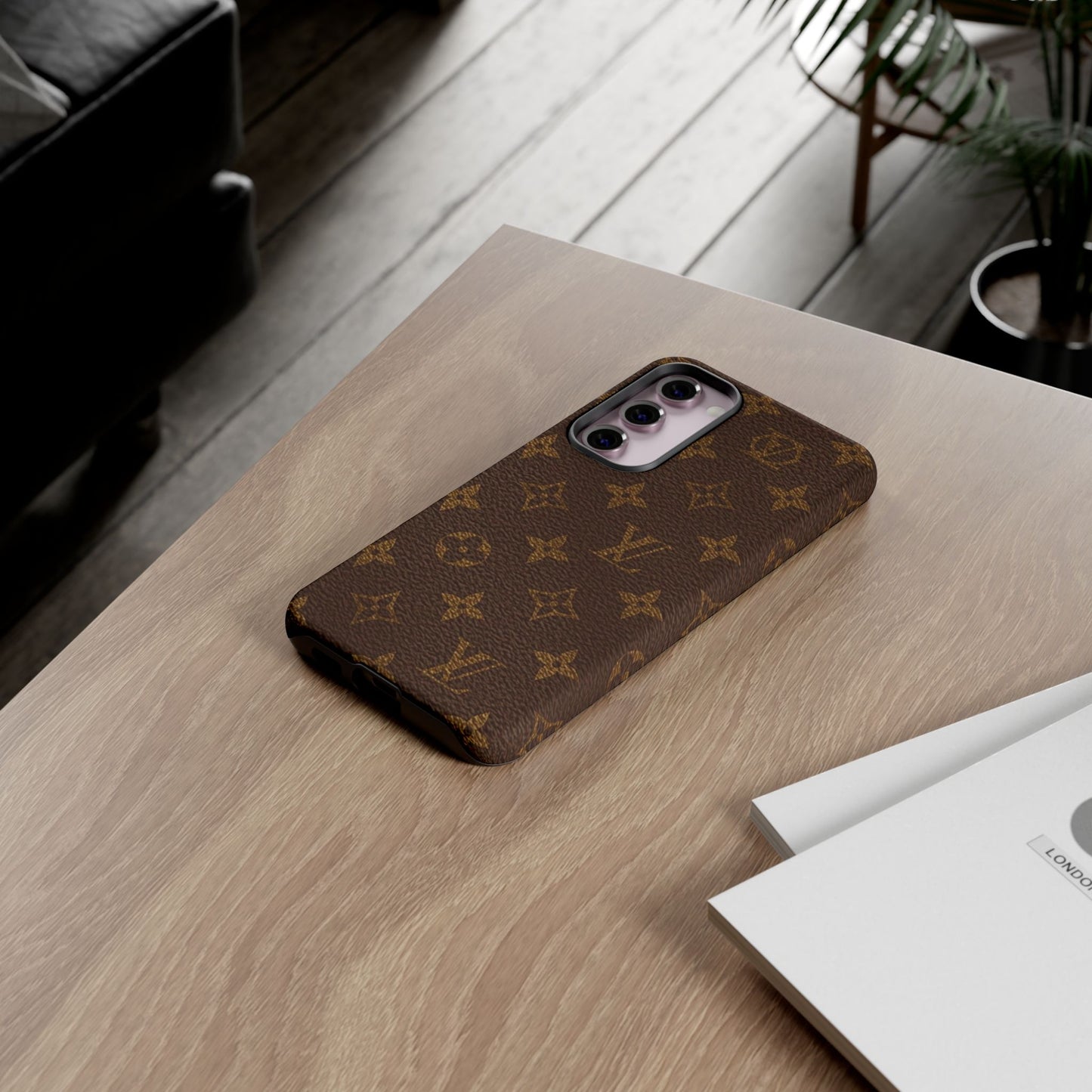 LV Designer Phone Case - Luxury Monogram Pattern