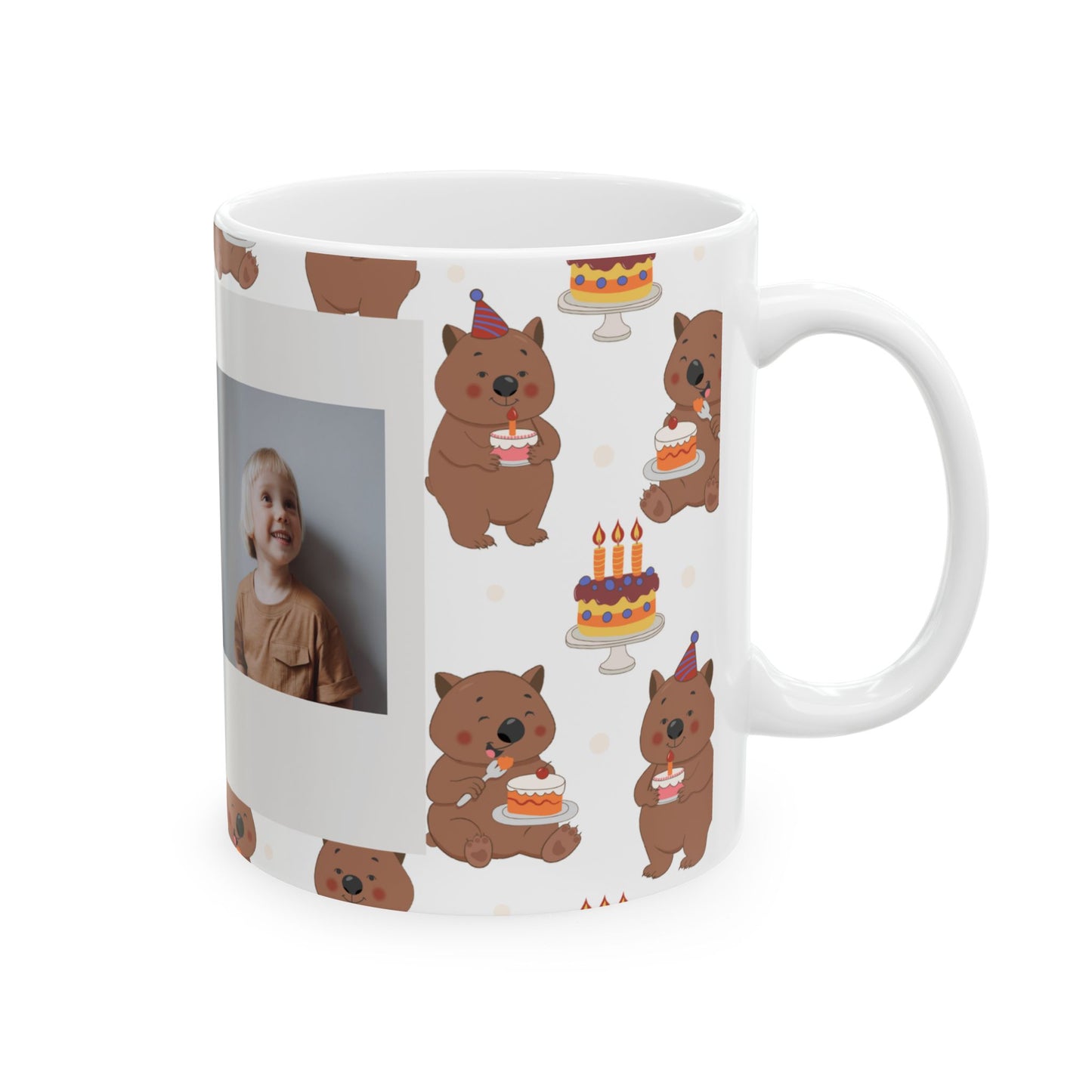 Personalized Birthday Mug with Cute Bear Design