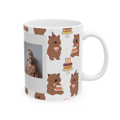 Personalized Birthday Mug with Cute Bear Design