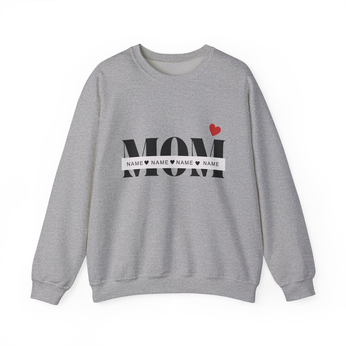 Personalized Mom with Kids Names  Crewneck Sweatshirt — Custom Names with Heart