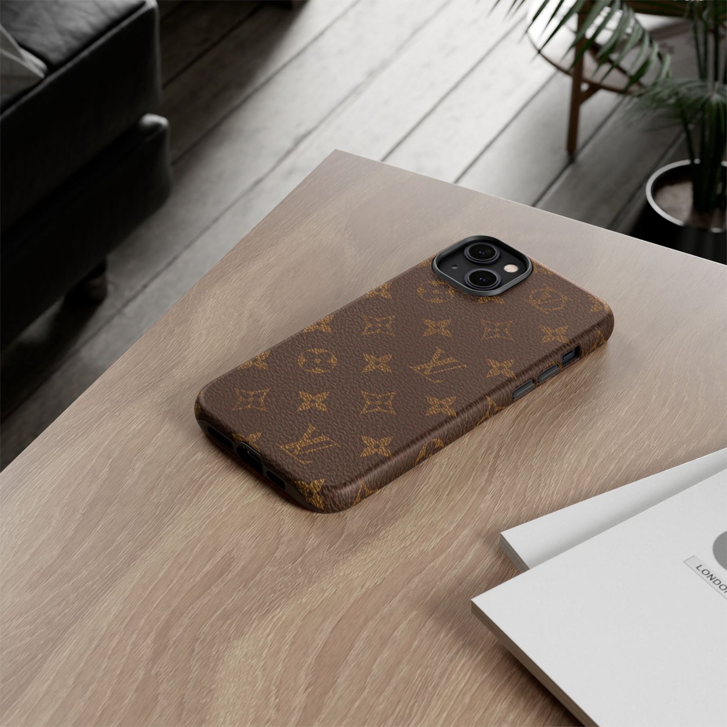 LV Designer Phone Case - Luxury Monogram Pattern