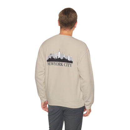 New York City Skyline Crewneck Sweatshirt — Statue of Liberty Chest Graphic