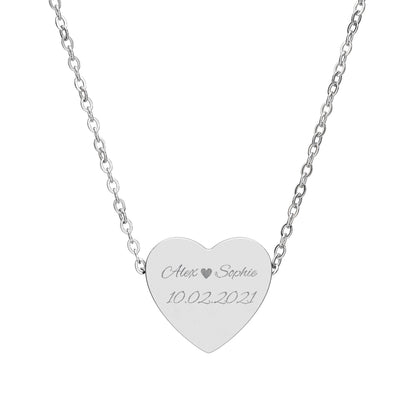 Engravable Heart Necklace — Personalized Sterling & Rose Gold Heart Pendant