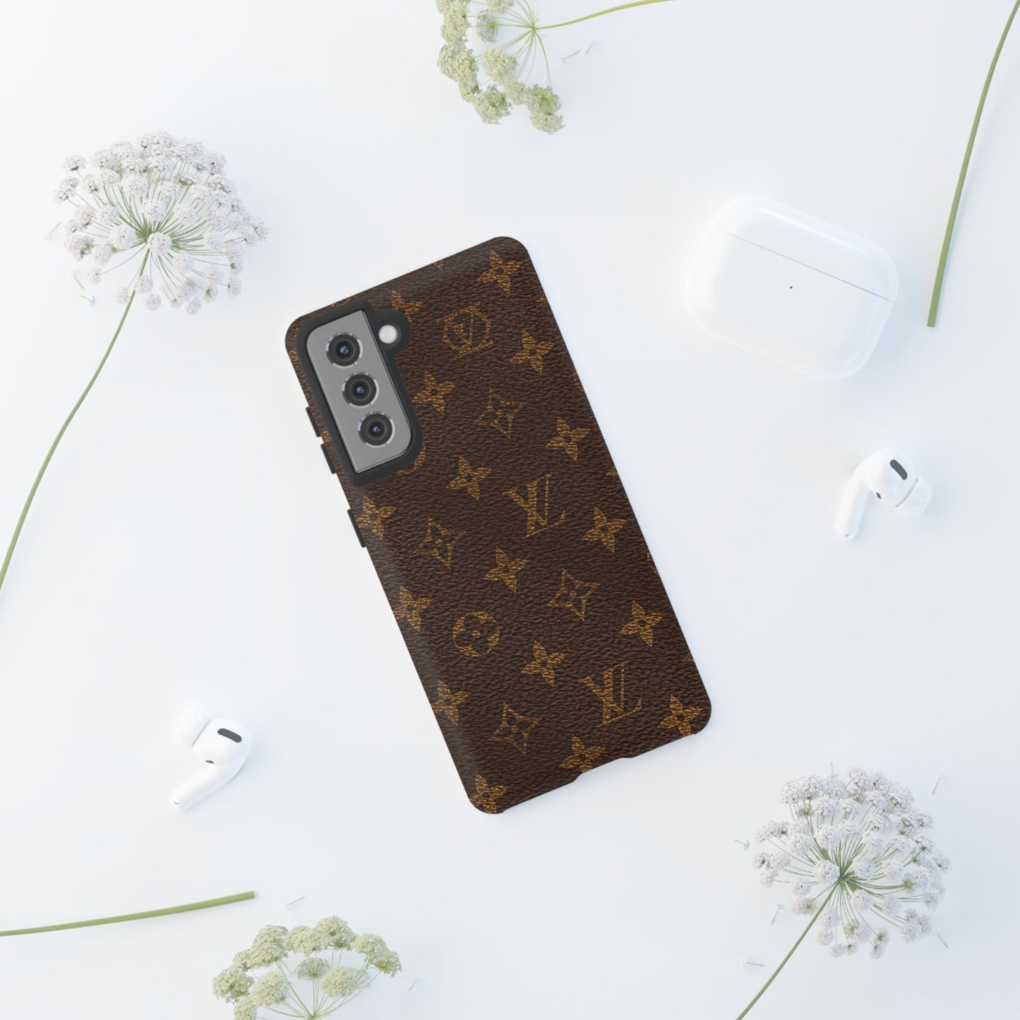 LV Designer Phone Case - Luxury Monogram Pattern