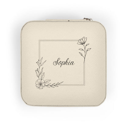 Personalized Name Jewelry Travel Case — Compact Portable Ring & Earring Organizer