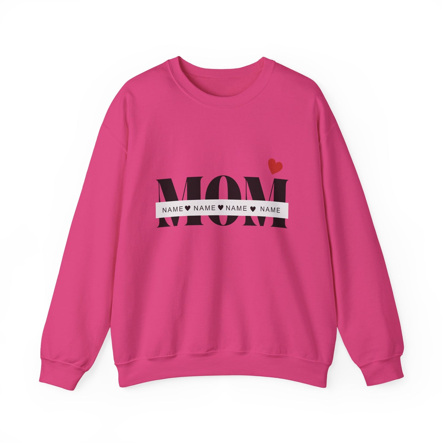 Personalized Mom with Kids Names  Crewneck Sweatshirt — Custom Names with Heart