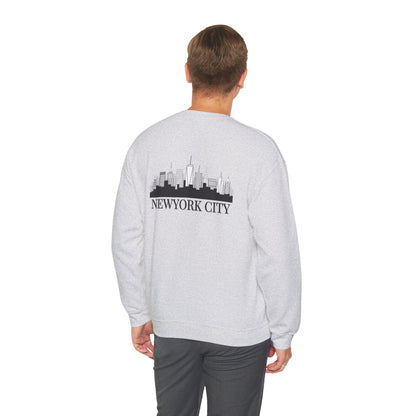 New York City Skyline Crewneck Sweatshirt — Statue of Liberty Chest Graphic