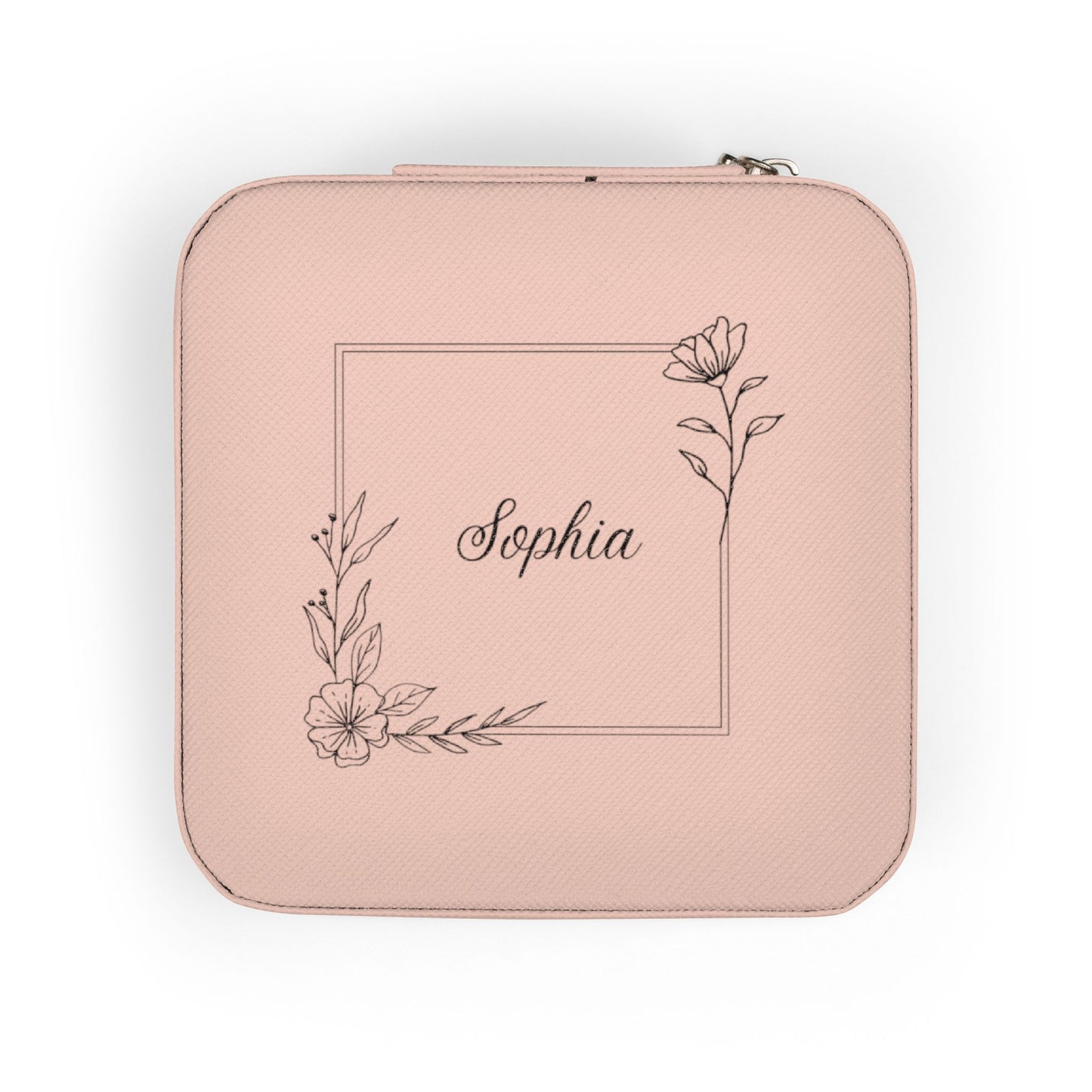 Personalized Name Jewelry Travel Case — Compact Portable Ring & Earring Organizer