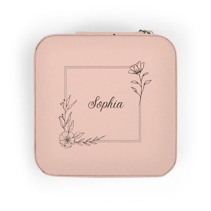 Personalized Name Jewelry Travel Case — Compact Portable Ring & Earring Organizer